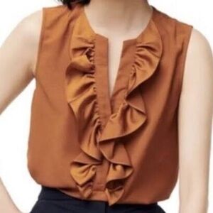 JCrew ruffle front sleeveless top like new SZ M